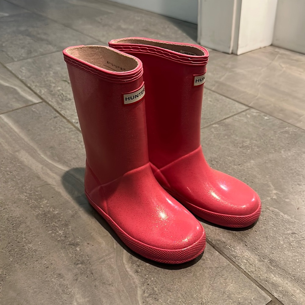 Hunter Kids First Classic Starcloud Glitter Sparkle Arcade Pink Wellies Rainboot